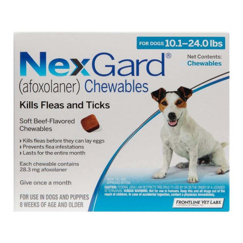 Nexgard Chewables For Medium Dogs 4-10kg (10 To 24lbs) Blue 12 Chews