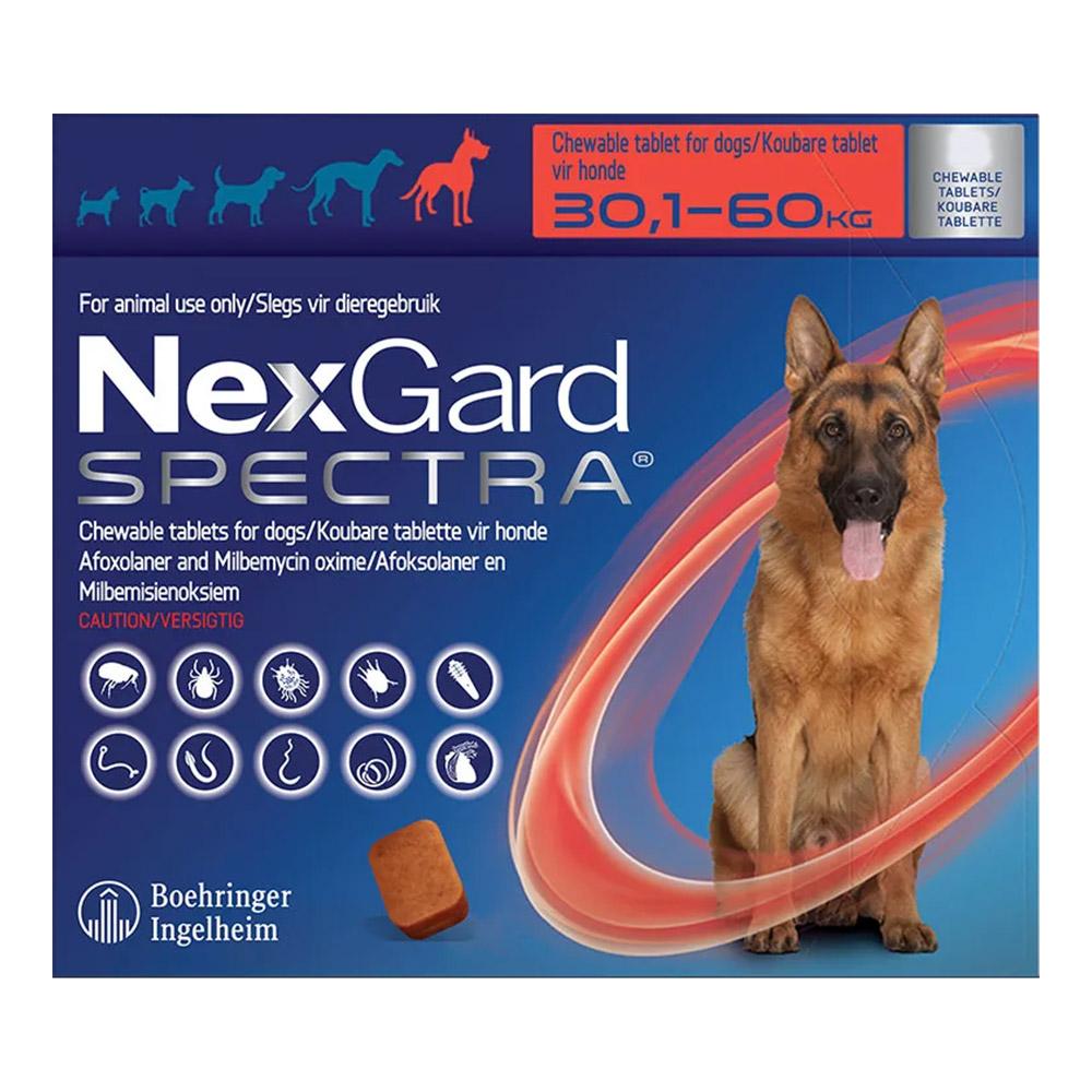 Nexgard Spectra Chewables For Extra Large Dogs 30-60kg (66 To 132lbs)red 3 Pack