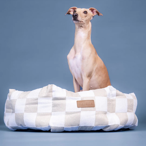 PAIKKA Hundebett kariert beige, Durchmesser: 95 cm PAIKKA Hundebett kariert beige, Durchmesser: 95 cm
