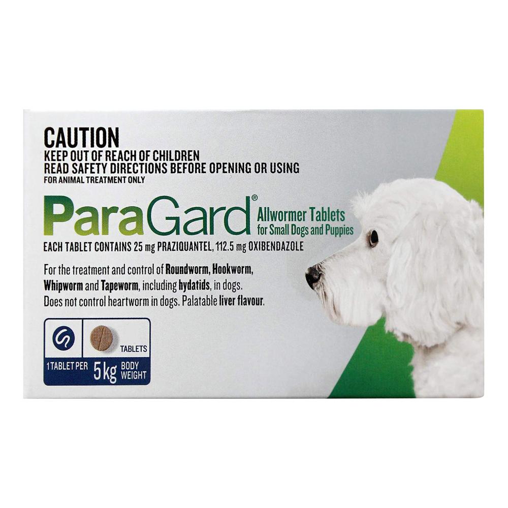 Paragard Broad Spectrum Wormer For Small Dogs 11 Lbs (5 Kg) Blue 4 Tablets