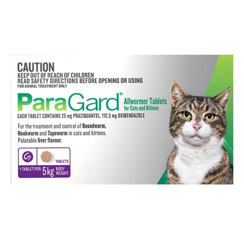 Paragard Wormer For Cats 5kg 4 Tablets