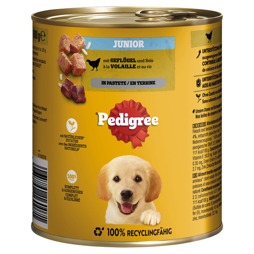 Pedigree Junior Geflügel & Reis Pastete 800 g - 12 Stück Pedigree Junior Geflügel & Reis Pastete 800 g - 12 Stück