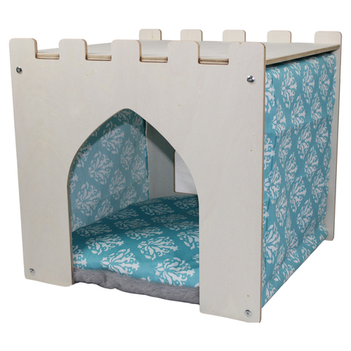 Pettimania Holzschloss für Katzen blau Pettimania Holzschloss für Katzen blau