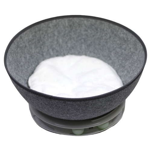 Pettimania Katzenbett Filz mit Ball-Spielschiene hellgrau Pettimania Katzenbett Filz mit Ball-Spielschiene hellgrau