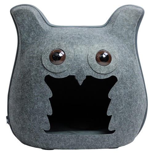Pettimania Katzenhöhle Filz in Eulenform dunkelgrau Pettimania Katzenhöhle Filz in Eulenform dunkelgrau