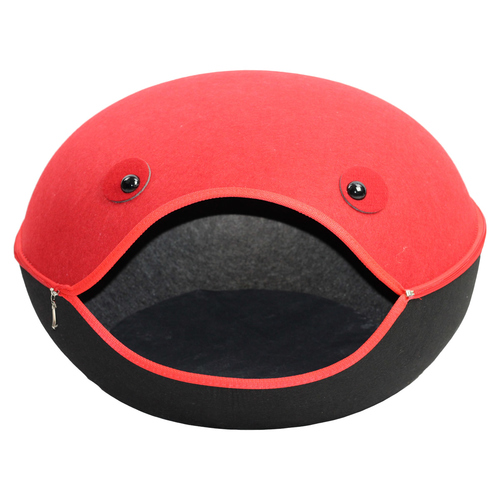 Pettimania Katzenhöhle Filz in Froschform schwarz/rot Pettimania Katzenhöhle Filz in Froschform schwarz/rot