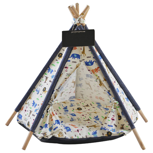 Pettimania Tipi mit Tierprint für Hunde, Maße: 50 x 50 x 70 cm Pettimania Tipi mit Tierprint für Hunde, Maße: 50 x 50 x 70 cm
