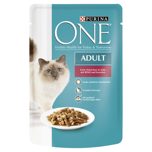 Purina ONE Adult mit Rind & Karotten 85 g Purina ONE Adult mit Rind & Karotten 85 g