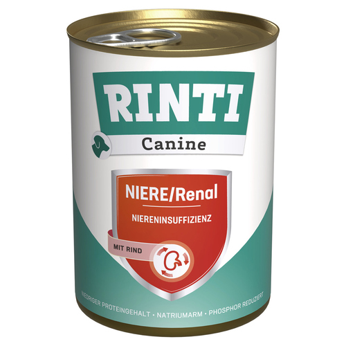 Rinti Canine Niere/Renal mit Rind 400 g - 12 Stück Rinti Canine Niere/Renal mit Rind 400 g - 12 Stück