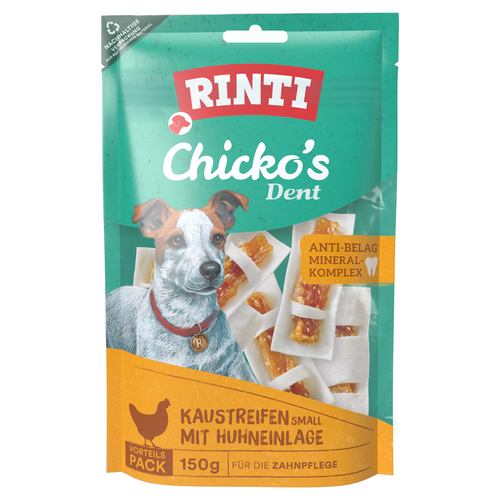 Rinti Chicko Dent Kaustreifen mit Huhneinlage Small 150 g - 9 Stück Rinti Chicko Dent Kaustreifen mit Huhneinlage Small 150 g - 9 Stück