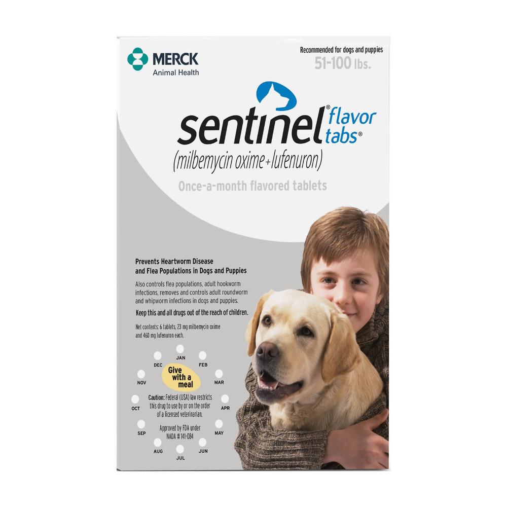 Sentinel For Dogs 51-100 Lbs (White) 6 Chews