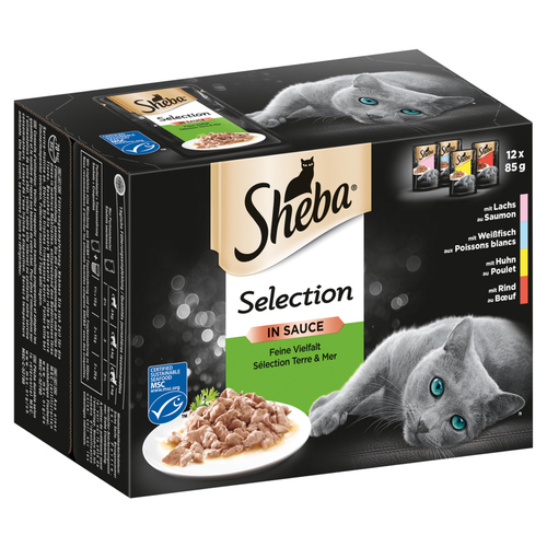 Sheba Multipack Selection in Sauce Feine Vielfalt MSC 12 x 85 g - 4 Stück Sheba Multipack Selection in Sauce Feine Vielfalt MSC 12 x 85 g - 4 Stück