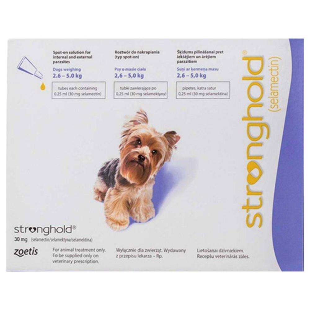 Stronghold Dogs 2.6-5.0 Kg 30 Mg (Violet) 12 Pipettes