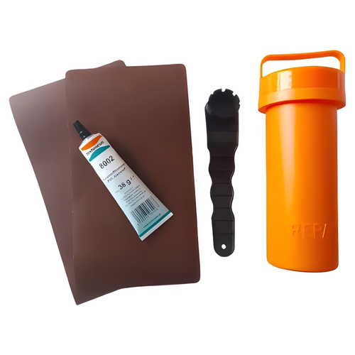 TAMI Reparaturset für Dogboxen inkl. Patches, Spezialkleber & Ventilschlüssel TAMI Reparaturset für Dogboxen inkl. Patches, Spezialkleber & Ventilschlüssel