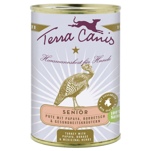 Terra Canis Senior Pute mit Papaya, Borretsch & Gesundheitskräutern 400 g - 6 Stück Terra Canis Senior Pute mit Papaya, Borretsch & Gesundheitskräutern 400 g - 6 Stück