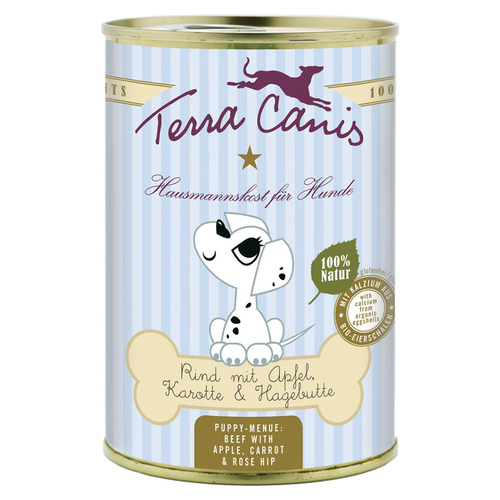 Terra Canis Welpe Rind mit Apfel, Karotte und Hagebutte 400 g - 12 Stück Terra Canis Welpe Rind mit Apfel, Karotte und Hagebutte 400 g - 12 Stück