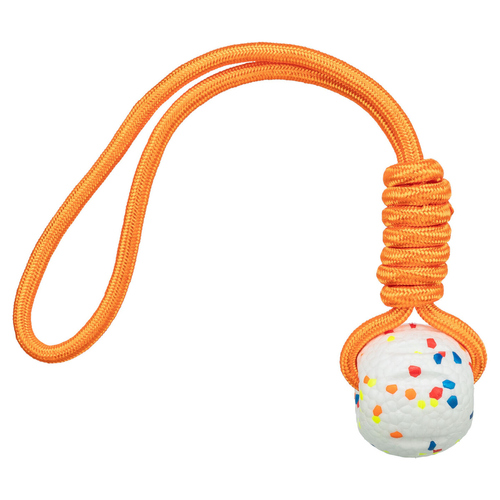 Trixie Hundespielzeug Light & Strong Ball am Tau weiß/bunt Trixie Hundespielzeug Light & Strong Ball am Tau weiß/bunt