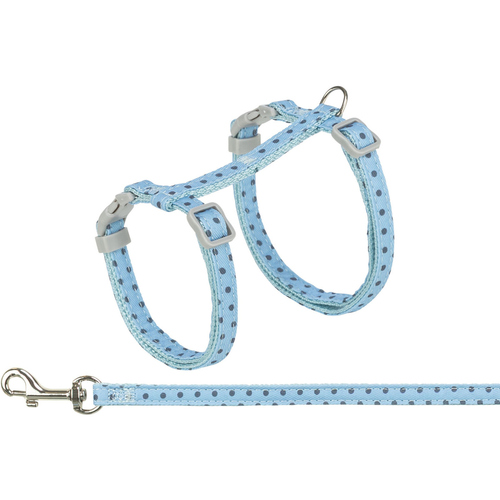 Trixie Katzengeschirr mit Leine Punkte blau Trixie Katzengeschirr mit Leine Punkte blau