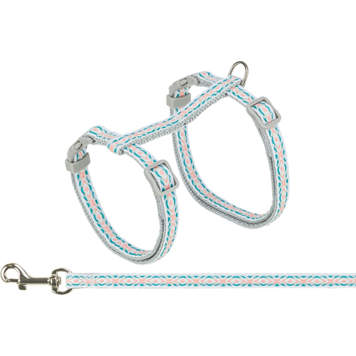 Trixie Katzengeschirr mit Leine Retro grau/blau Trixie Katzengeschirr mit Leine Retro grau/blau