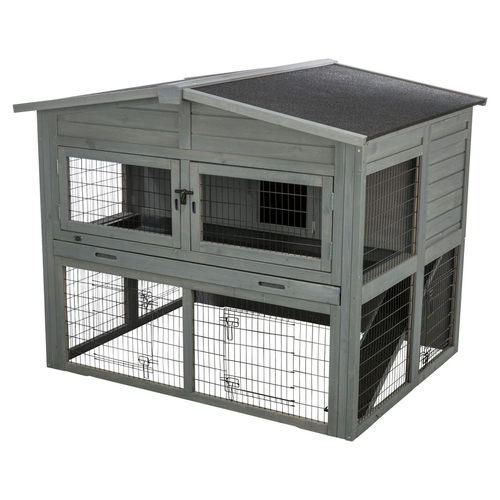 Trixie Kleintierstall XL mit Freilaufgehege grau, Maße: 135 x 115 x 112 cm Trixie Kleintierstall XL mit Freilaufgehege grau, Maße: 135 x 115 x 112 cm