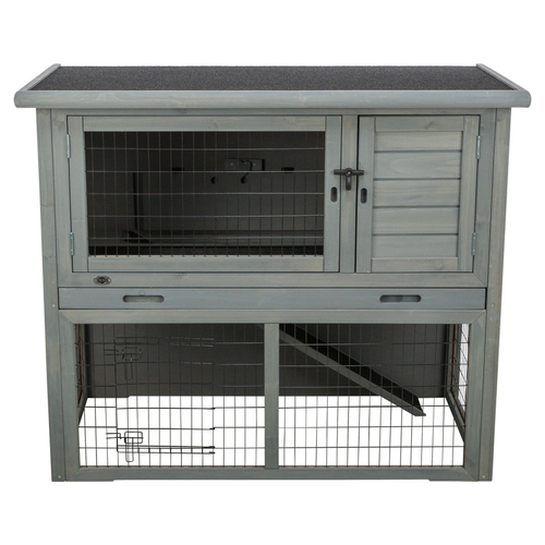 Trixie Kleintierstall mit Freilaufgehege und Flachdach grau Trixie Kleintierstall mit Freilaufgehege und Flachdach grau