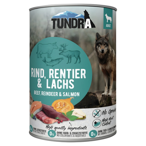 Tundra Rind, Rentier & Lachs 400 g - 6 Stück Tundra Rind, Rentier & Lachs 400 g - 6 Stück
