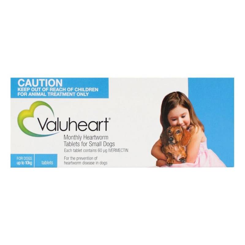 Valuheart Heartworm Tablets For Small Dogs Upto 10kg (Upto 22lbs) Blue 6 Tablets