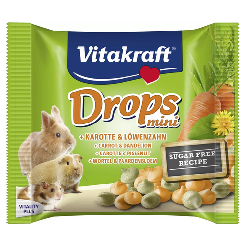 Vitakraft Drops mini + Karotte & Löwenzahn 40 g - 12 Stück Vitakraft Drops mini + Karotte & Löwenzahn 40 g - 12 Stück