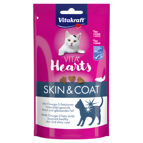 Vitakraft VITA Hearts® SkinCoat Lachs MSC 40 g Vitakraft VITA Hearts® SkinCoat Lachs MSC 40 g