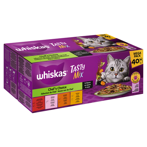 Whiskas Multipack Mega Pack Tasty Mix Chefs Choice in Sauce 40 x 85 g Whiskas Multipack Mega Pack Tasty Mix Chefs Choice in Sauce 40 x 85 g
