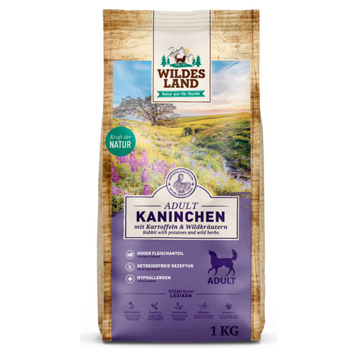Wildes Land Adult Kaninchen mit Kartoffeln und Wildkräutern 1 kg Wildes Land Adult Kaninchen mit Kartoffeln und Wildkräutern 1 kg