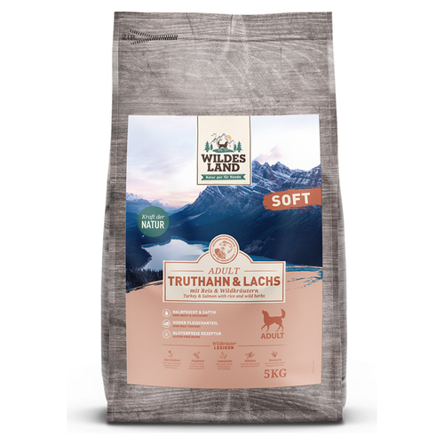 Wildes Land Adult Truthahn und Lachs mit Reis und Wildkräutern 5 kg Wildes Land Adult Truthahn und Lachs mit Reis und Wildkräutern 5 kg