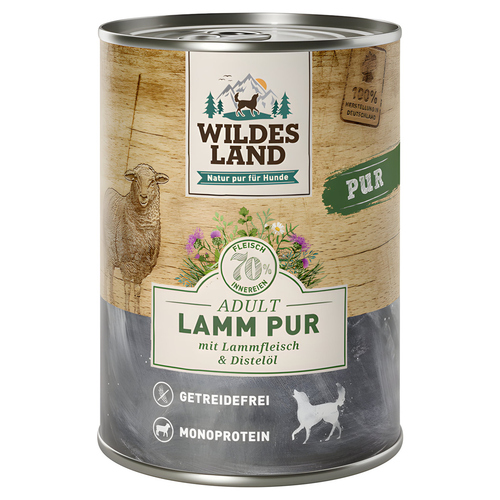Wildes Land Lamm PUR mit Distelöl 400 g Wildes Land Lamm PUR mit Distelöl 400 g