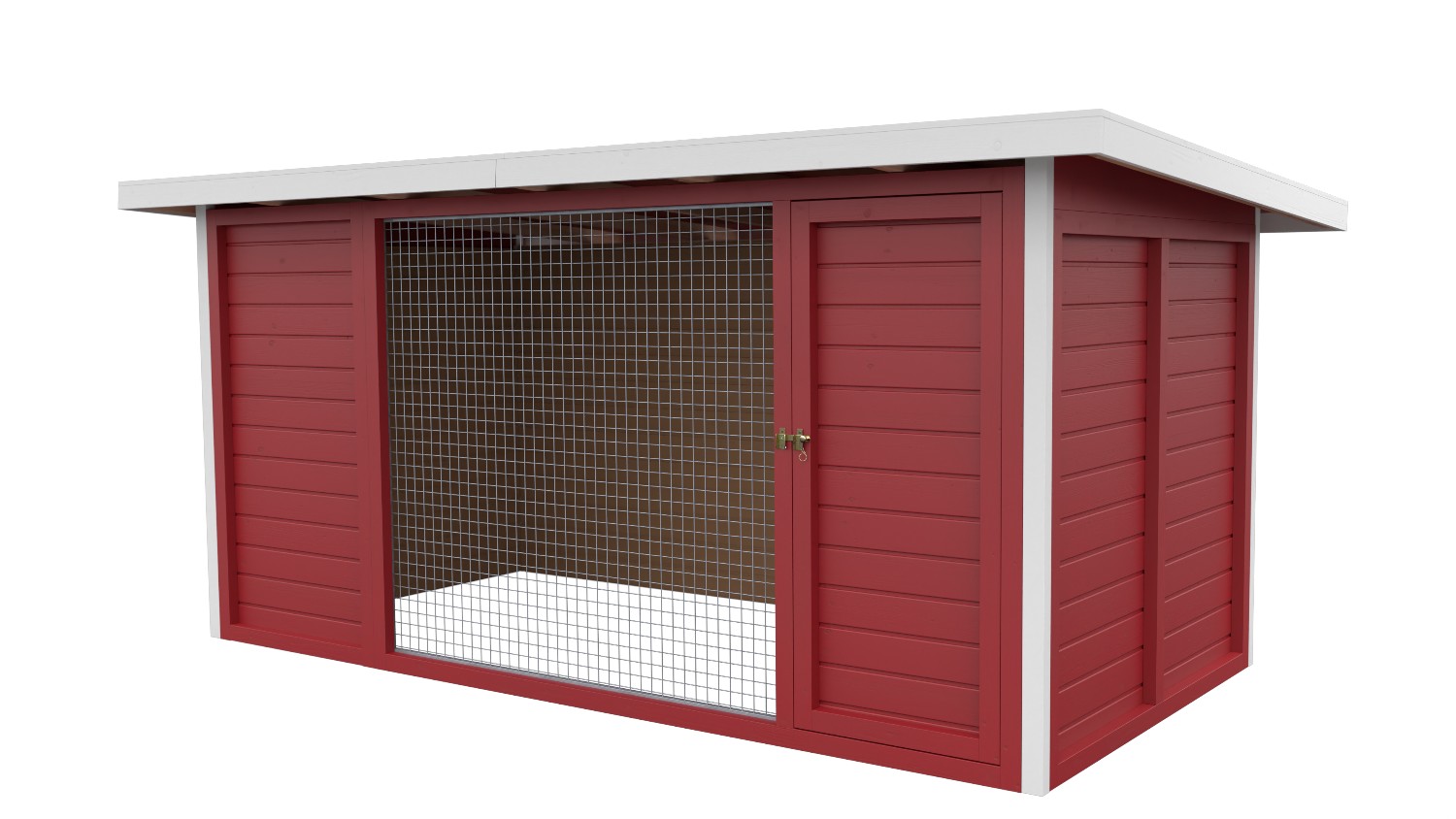 Winterberg-Luxus Holzzwinger mit Pultdach 2 x 4 m | schwedenrot | Gitter 5x5 cm Winterberg-Luxus Holzzwinger mit Pultdach 2 x 4 m | schwedenrot | Gitter 5x5 cm