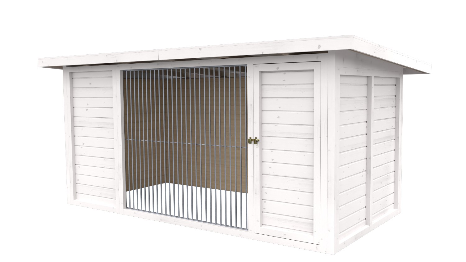 Winterberg-Luxus Holzzwinger mit Pultdach 2 x 4 m | weiß lasiert | Rohrstab Abs... Winterberg-Luxus Holzzwinger mit Pultdach 2 x 4 m | weiß lasiert | Rohrstab Abs...