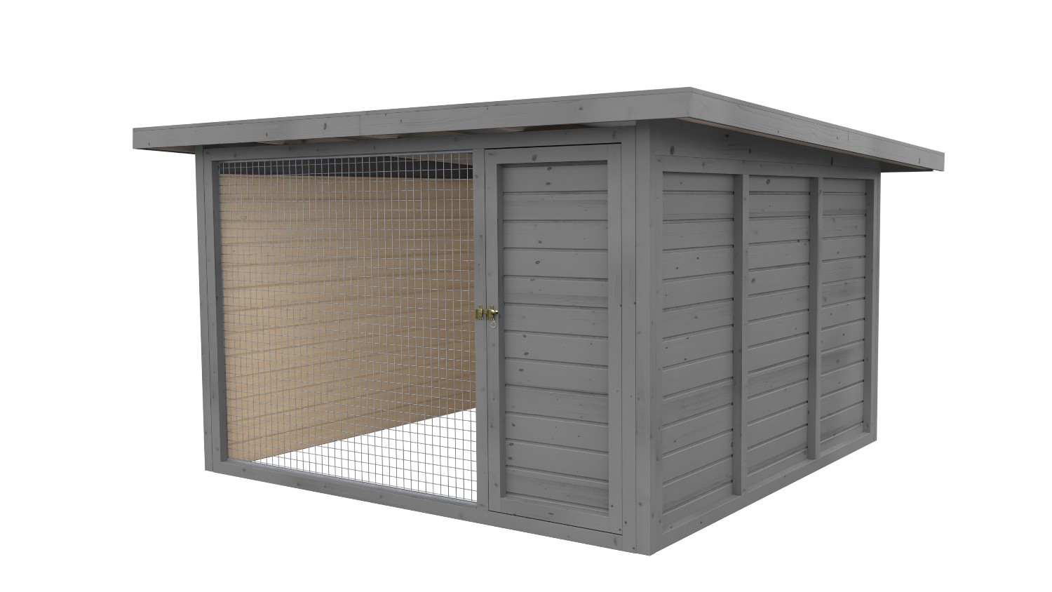 Winterberg-Luxus Holzzwinger mit Pultdach 3 x 3 m | platingrau | Gitter 5x5 cm Winterberg-Luxus Holzzwinger mit Pultdach 3 x 3 m | platingrau | Gitter 5x5 cm