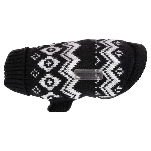 Wolters Norweger Pullover für Mops & Co. schwarz/weiß, Rückenlänge: 30 cm Wolters Norweger Pullover für Mops & Co. schwarz/weiß, Rückenlänge: 30 cm