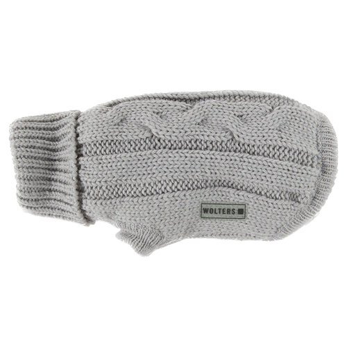 Wolters Zopf-Strickpullover silber-grau, Rückenlänge: 20 cm Wolters Zopf-Strickpullover silber-grau, Rückenlänge: 20 cm
