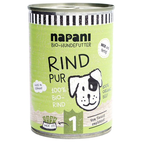 napani Bio-Nassfutter Rind pur 400 g napani Bio-Nassfutter Rind pur 400 g