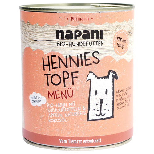 napani Nassfutter-Menü Hennies Topf 800 g napani Nassfutter-Menü Hennies Topf 800 g