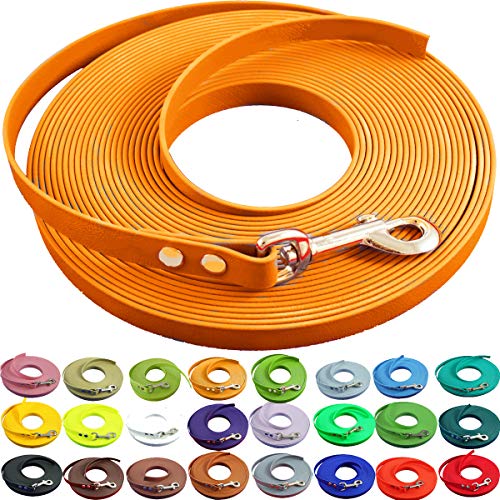 bio-leine Schleppleine 12mm aus Biothane - 12,0 m in Hellorange I Hundeleine ohne Handschlaufe für kleine und große Hunde - Wasserabweisende Leine von bio-leine