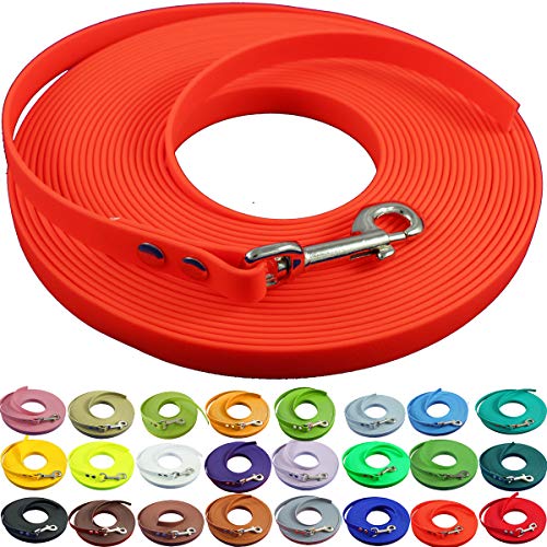 bio-leine Schleppleine 12mm aus Biothane - 25,0 m in Orange I Hundeleine ohne Handschlaufe für kleine und große Hunde - Wasserabweisende Leine von bio-leine