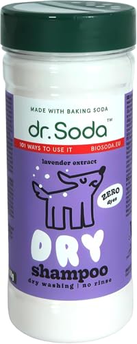 Trockenes Hundeshampoo für leichte Reinigung und Geruchsneutralisierung 350g - Hundeshampoo, ohne Farb- und Duftstoffe, hergestellt mit Backpulver, ph ausgeglichen. Von Soda™. von bioSoda TM