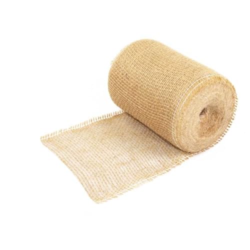 blizz-z Jutestreifen 25 m x 15 cm 180 g/m² | Wickelstreifen aus Jute, Jutenetz, Juteband, Jutestoff, biologisch abbaubar | Stammschutz für Bäume | 3 x 3 mm Maschenweite von blizz-z