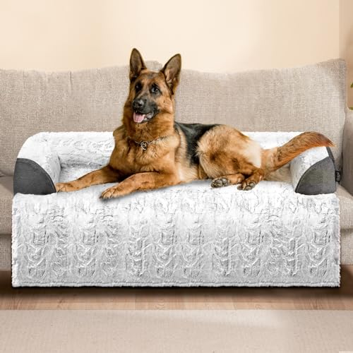 blunique Hundebett für Sofa Hundedecke Sofaschutz Waschbar rutschfest Wasserdicht Übergroße Hunde, Grau XL von blunique