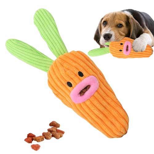blurr Karotten-Leckerli-Spielzeug für Hunde, Karotten-Leckerli-Stuffer-Hundespielzeug, Interaktiver Slow Feeder, Weiches, lustiges, quietschendes, verschleißfestes, süßes von blurr