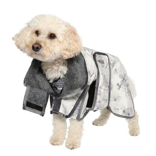 bo&flash Designer Hundebademantel Ashville Lobna L – Ergonomischer Bademantel Hund in Premium Qualität – Super saugfähiger & langlebiger Hunde Bademantel – Waschbare Hunde Bademäntel von bo&flash