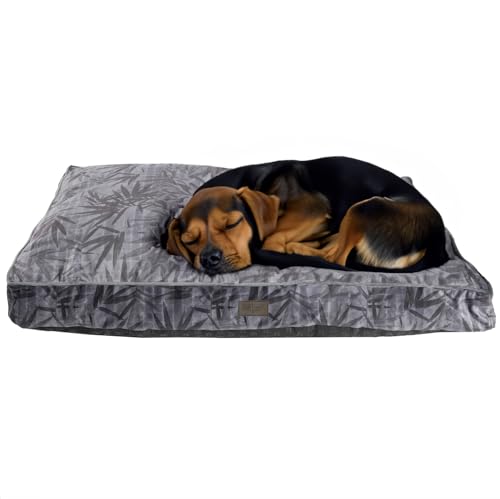 Bo & Flash Design Hundekissen für große Hunde – Trendige Liegematte Madison – Waschbar und ohne Schadstoffe – Liegekissen Flach mit Anti-Rutsch-Beschichtung – XL 80 X 120 X 12 cm – Isle von bo&flash