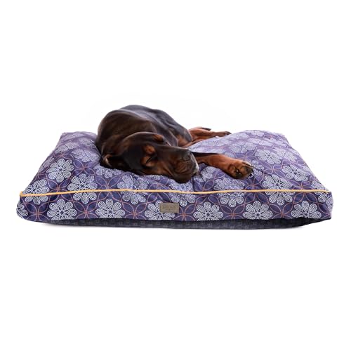 Bo & Flash Design Hundekissen für große Hunde – Trendige Liegematte Madison – Waschbar und ohne Schadstoffe – Liegekissen Flach mit Anti-Rutsch-Beschichtung – XL 80 X 120 X 12 cm – Matthias von bo&flash