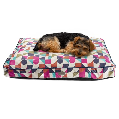 Bo & Flash Design Hundekissen für große Hunde – Trendige Liegematte Madison – Waschbar und ohne Schadstoffe – Liegekissen Flach mit Anti-Rutsch-Beschichtung – XL 80 X 120 X 12 cm – Michaela von bo&flash